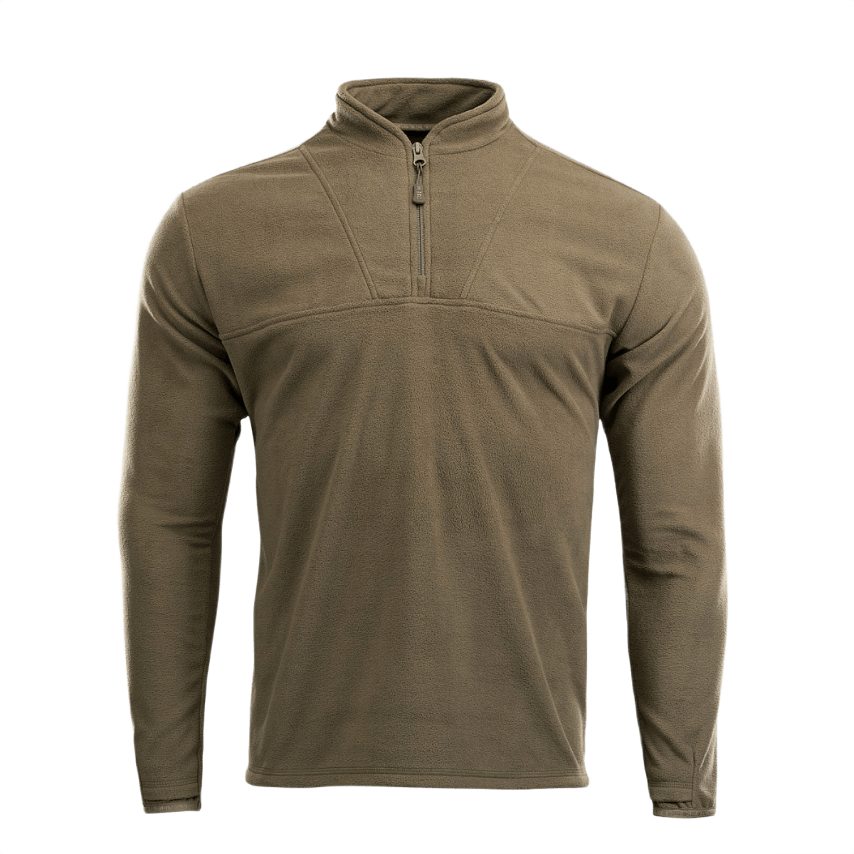 M-Tac Delta Fleece -takki oliivinvärisenä mukana peukalonreiät aktiiviseen käyttöön kylmässä säässä, valmistettu 190 g/m² fleecestä mukavuutta ja lämpöä varten