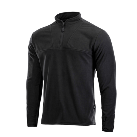 M-Tac Delta Fleece -takki mustana pitkine hihoineen ja mukana peukalonreiät, ihanteellinen ulkoiluun ja kylmään säähän