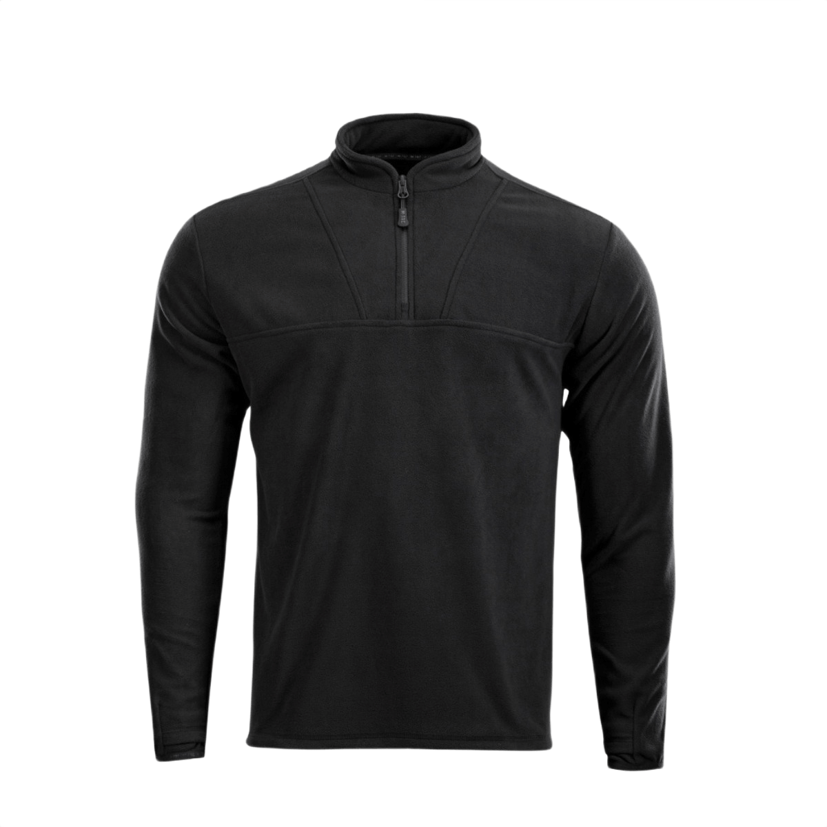 Musta M-Tac Delta Fleece -takki vetoketjulla ja mukana peukalonreiät, ihanteellinen ulkoiluun kylmässä säässä