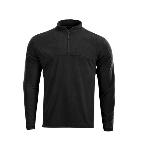 Musta M-Tac Delta Fleece -takki vetoketjulla ja mukana peukalonreiät, ihanteellinen ulkoiluun kylmässä säässä