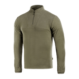 M-Tac Delta Fleece -takki oliivinvärisenä, suunniteltu mukavuuteen ja liikkumisvapauteen. Ihanteellinen kylmään säähän ja ulkoiluun