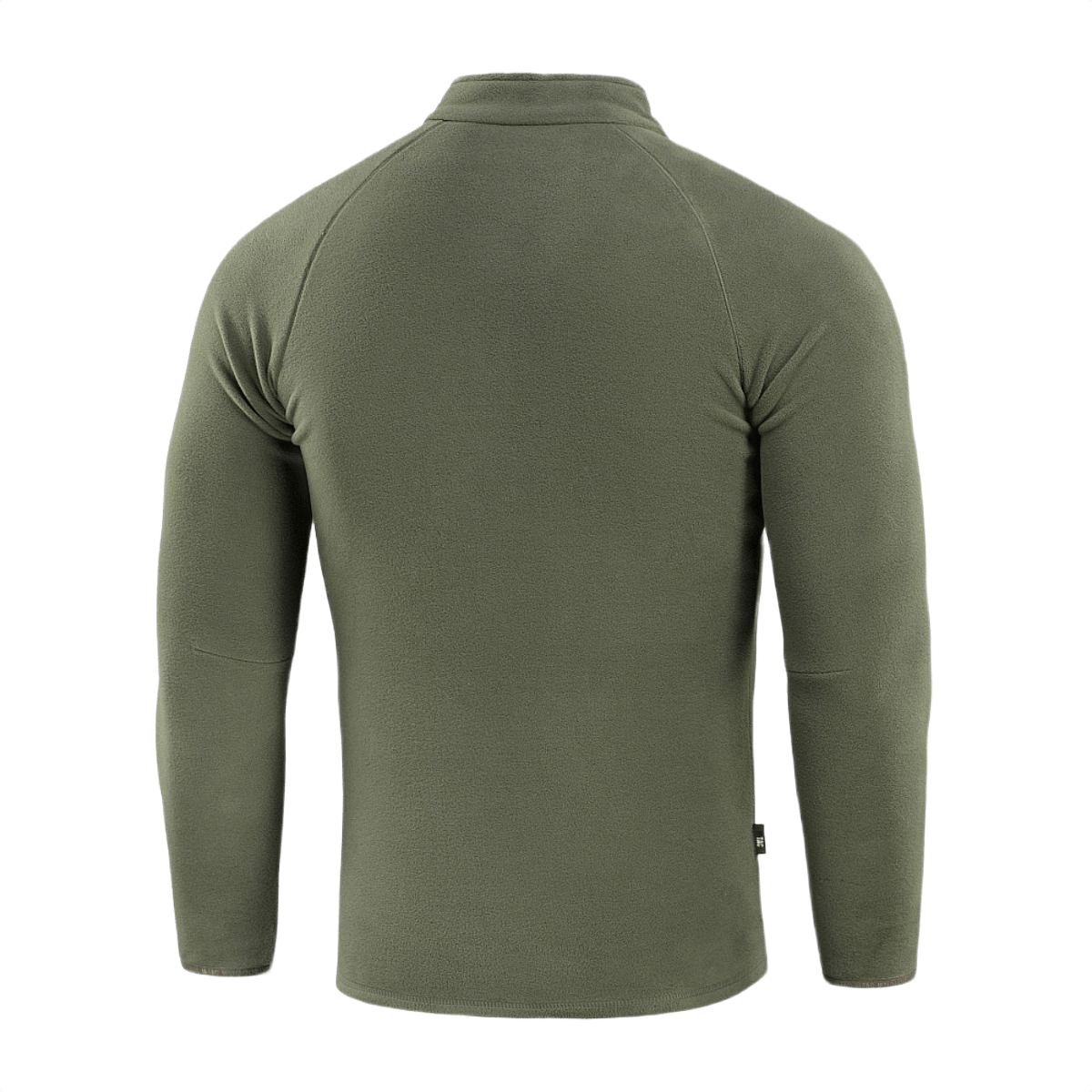 M-Tac Delta Polartec Raglan -takki nähtynä takaa vihreästä fleece-materiaalista, sopii ulkoiluun ja arkeen, korkea kaulus ja raglanhihat.