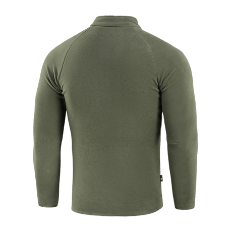 M-Tac Delta Polartec Raglan -takki nähtynä takaa vihreästä fleece-materiaalista, sopii ulkoiluun ja arkeen, korkea kaulus ja raglanhihat.
