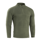 M-Tac Delta Polartec Raglan -takki oliivinvihreä, korkea kaulus ja vetoketju, valmistettu 100% polyesteristä Polartec® Micro Series -fleecestä.