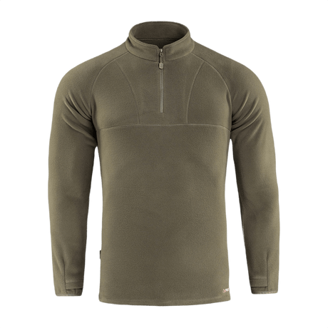 M-Tac Delta Polartec Raglan -takki vihreänä Micro Series -fleeceä, rintavetoketju ja korkea kaulus ulkokäyttöön.