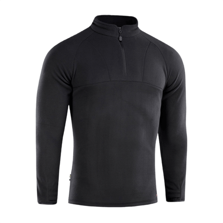 M-Tac Delta Polartec Raglan -takki mustana, korkea kaulus ja puolivetoketju, sopiva jokapäiväiseen käyttöön ja ulkoiluun.