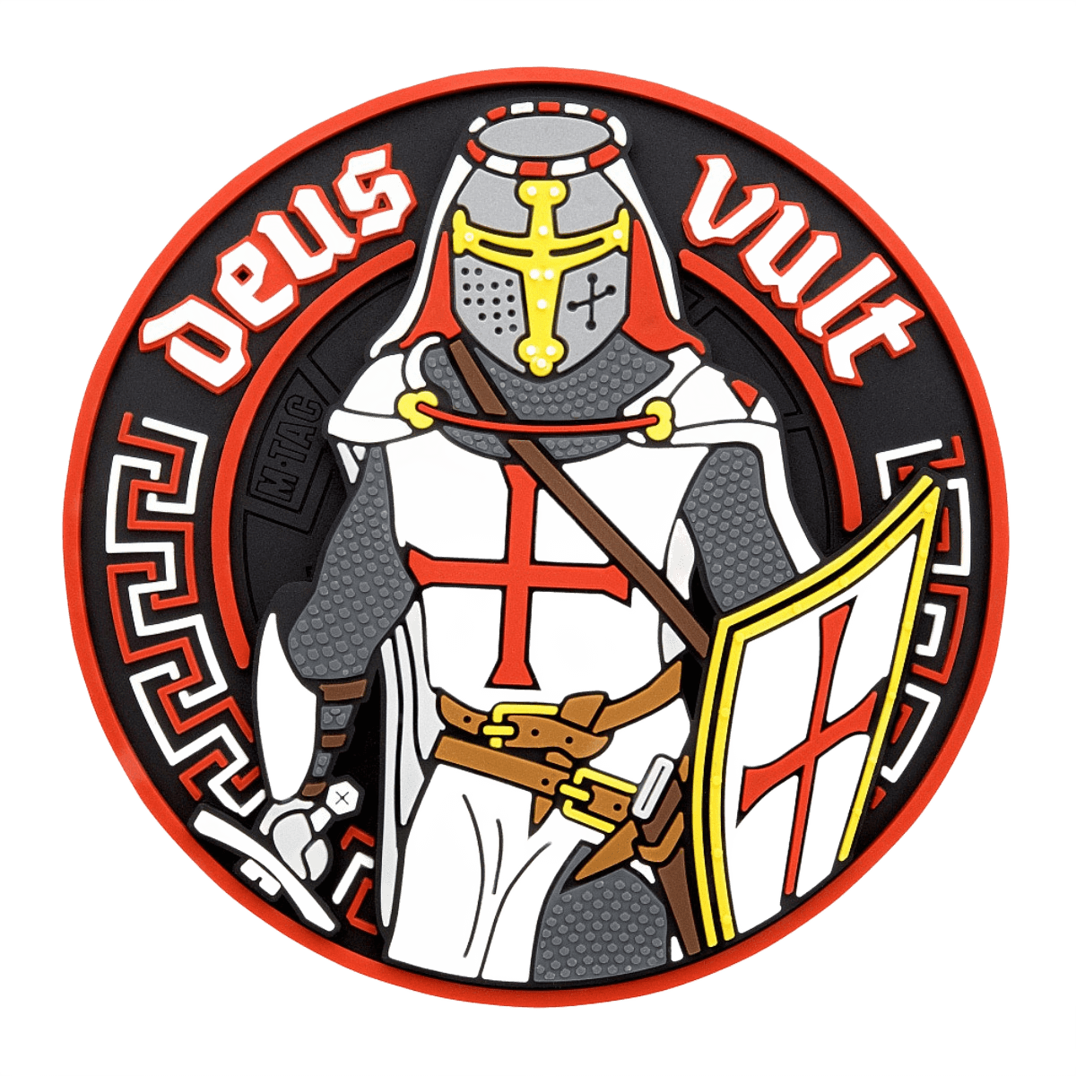 M-Tac Deus Vult 3D PVC-patch taktinen moraalimerkki 3D-designilla ja Velcro-kiinnityksellä, sopii sotilas-, airsoft- ja ulkoilmakäyttöön.