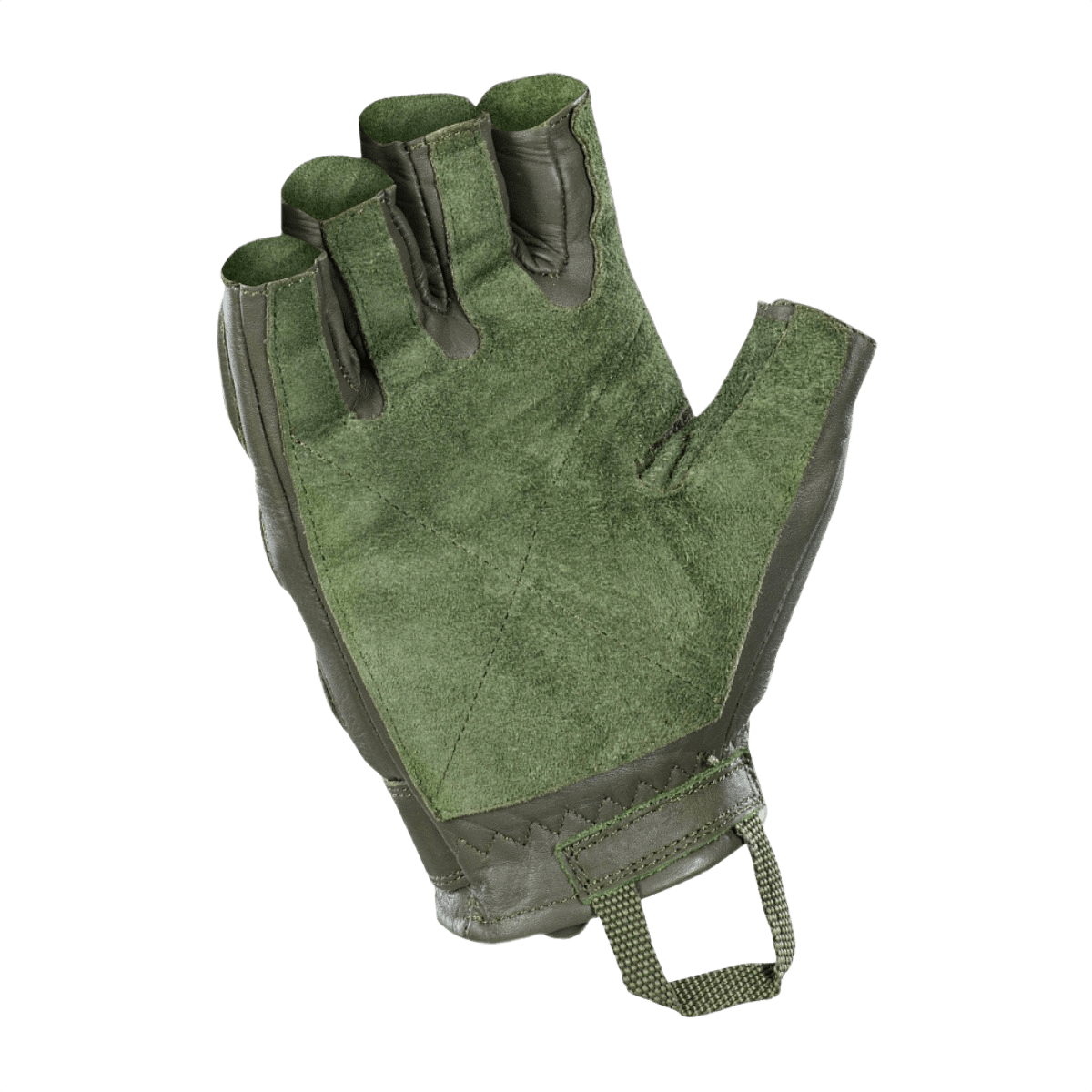 Vihreät M-Tac Fingerløse Handsker Assault Tactical Mk.1 vahvistetulla nahkakämmenellä ja velcro-lukituksella