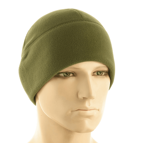 M-Tac Fleece Polartec Watch Cap oliivinvärisenä, kevyt ja lämmin pipo kylmiin olosuhteisiin, sopii ulkoiluun ja talvikäyttöön.
