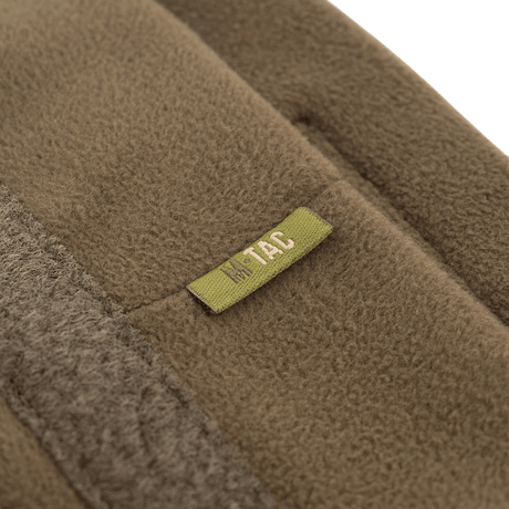 M-Tac Fleece Tactical Watch Cap Beanie m. Patch Panel lähikuva fleecemateriaalista, ihanteellinen taktiseen käyttöön kylmässä