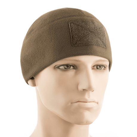 M-Tac Fleece Tactical Watch Cap Beanie m. Patch Panel päässä, täydellinen viileään säähän ja taktiseen käyttöön
