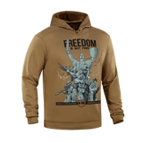 M-Tac Hoodie Freedom sotilaspainatuksella, säädettävällä hupulla ja joustavilla resoreilla. Mukava ja kestävä arkeen ja ulkoiluun.