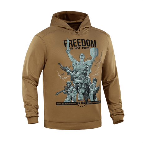 M-Tac Hoodie Freedom sotilaspainatuksella, säädettävällä hupulla ja joustavilla resoreilla. Mukava ja kestävä arkeen ja ulkoiluun.