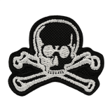 M-Tac Patch Old Skull Velcro 3D-efektillä tekstiilissä, taktinen moraalimerkki mustavalkoisella kallokuvalla, mitat 45 x 55 mm