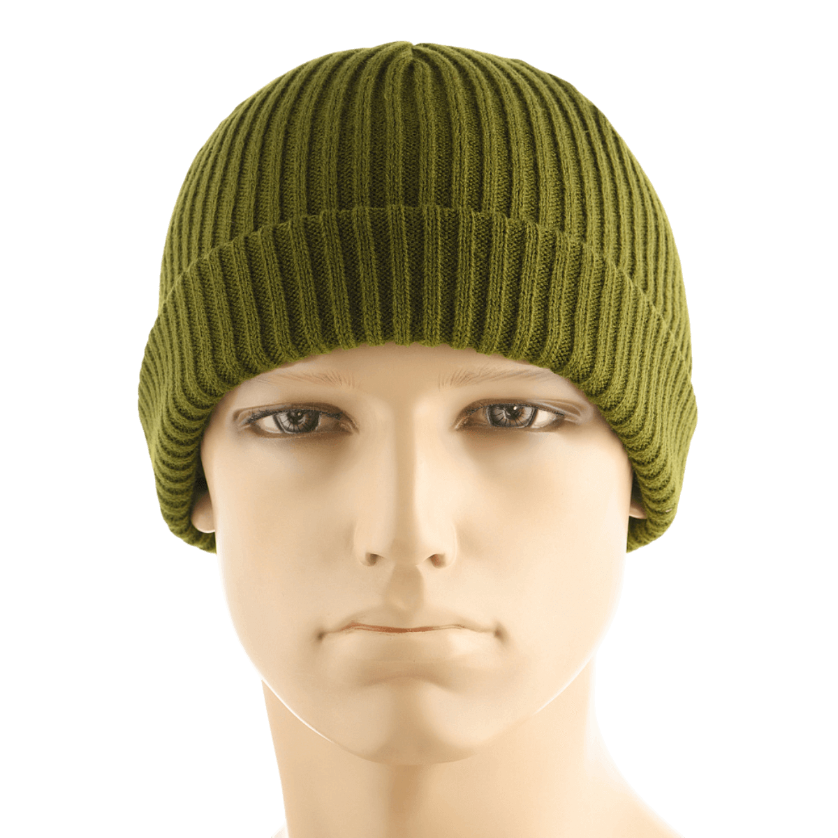 M-Tac Watch Cap 100% Akryl oliivinvihreä neulepipo viileään säähän, kaksinkertainen käänne ja teollinen kaksinkertainen neulos lisälämpöä varten.