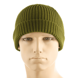 M-Tac Watch Cap 100% Akryl oliivinvihreä neulepipo viileään säähän, kaksinkertainen käänne ja teollinen kaksinkertainen neulos lisälämpöä varten.