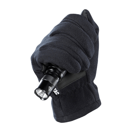 M-Tac-hanskat Fleece Thinsulate kosketusnäytöllä pitävät taskulamppua, tarkoitettu kylmältä suojautumiseen ja mukavuuteen.