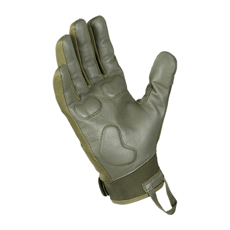 M-Tac Handsker Police Gen.2 taktiset käsineet nahkaa, pehmustetut kämmenet ja liukumaton sisäpinta, säädettävä Velcro, vihreä väri.