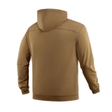M-Tac Hoodie Freedom nähtynä takaa ruskeassa sotilasdesignissa säädettävällä hupulla ja joustavilla resoreilla, mukava puuvillasekoite.
