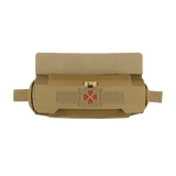 M-Tac Horizontal Medical Pouch ROLL Elite Cordura 500D:llä, integroitu taktiseen varusteeseen, edestä nähtynä.