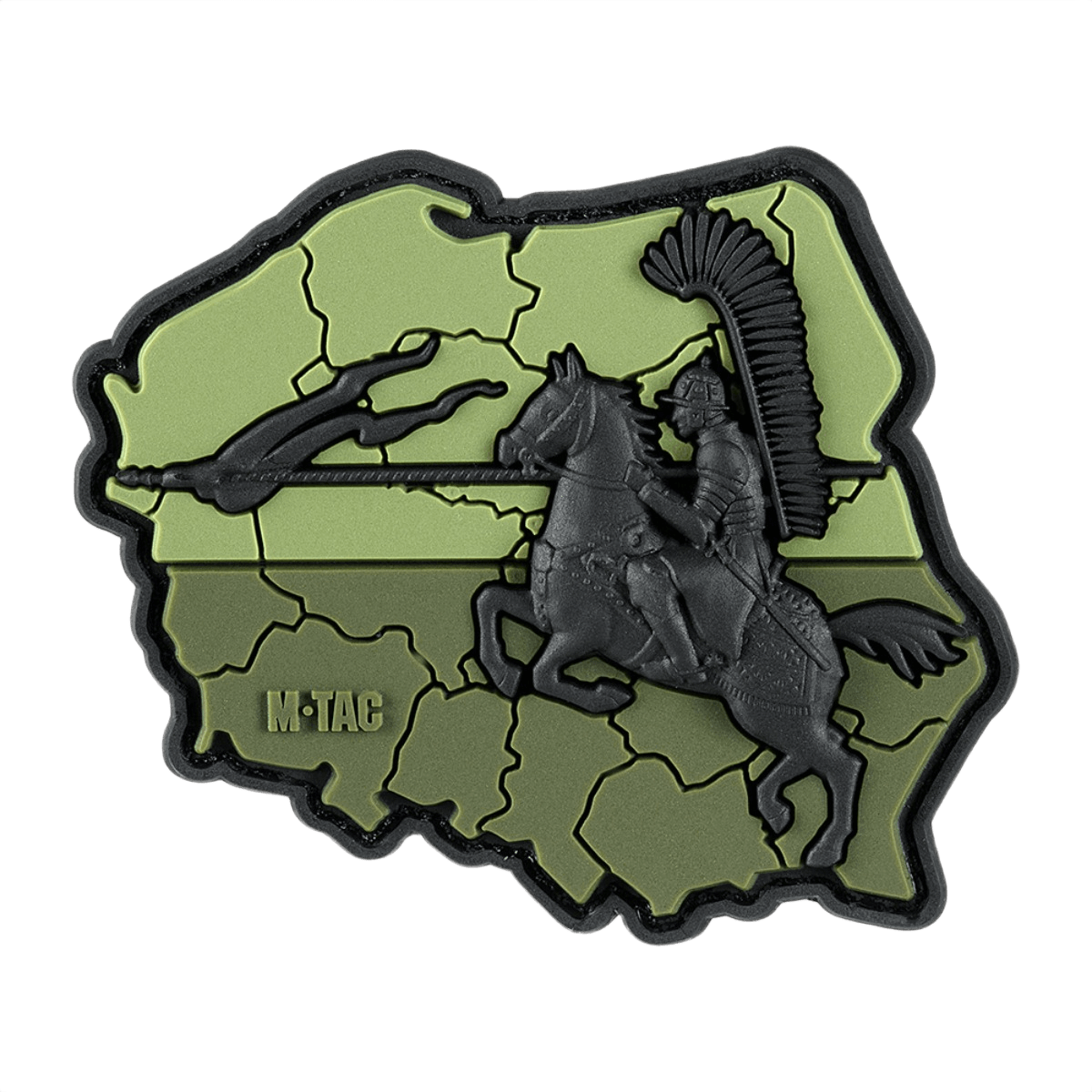 M-Tac Patch Husaria 3d PVC moraalimerkki siivekkäällä husarilla ja Puolan lipulla, 70x80mm, PVC, velcro-kiinnitys, 3d-efekti, urheus ja ritarillisuus