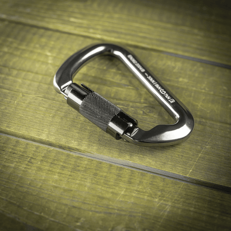 M-Tac Key-Lock karabiini alumiinia, ergonominen muotoilu kiipeilyyn ja turvallisuuteen automaattisella lukolla, pituus 110 mm, kuormitus 30 kN.