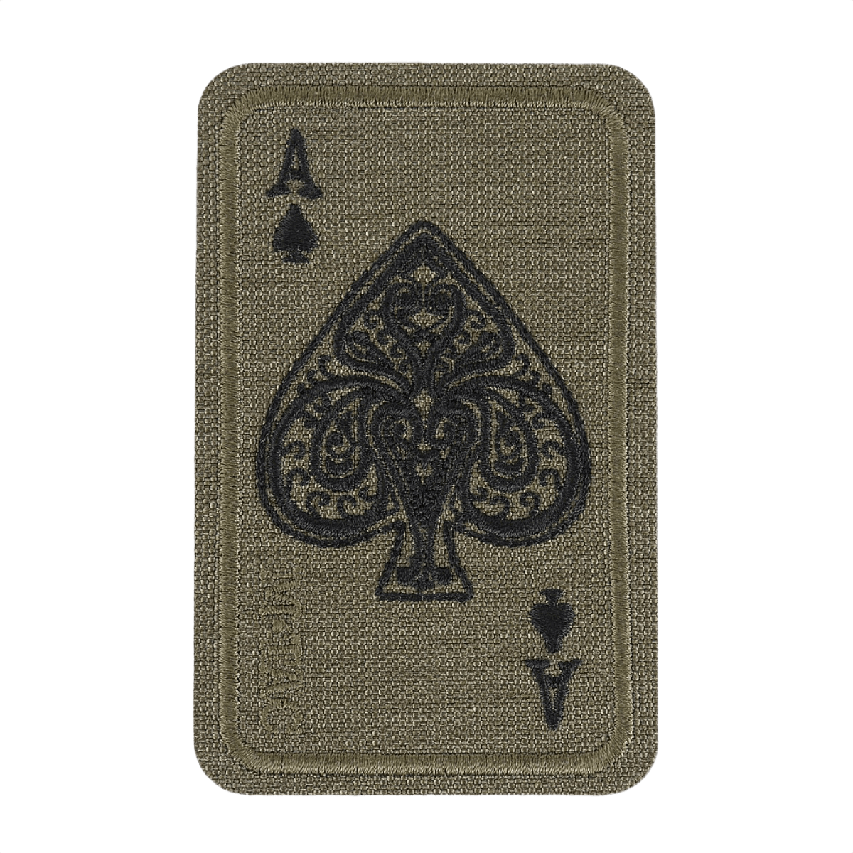 M-Tac Patch Ace Of Spades (broderi) – Cordura 500D, Velcro, sopii vaatteisiin, laukkuun tai taktiseen varustukseen, koko 5 x 8 cm.