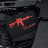 M-Tac AR-15 223/5,56 Laser Cut Patch, Velcro, taktinen moraalimerkki Cordura 500D:stä, kestävä muotoilu sotilas- ja ulkoiluvarusteisiin.