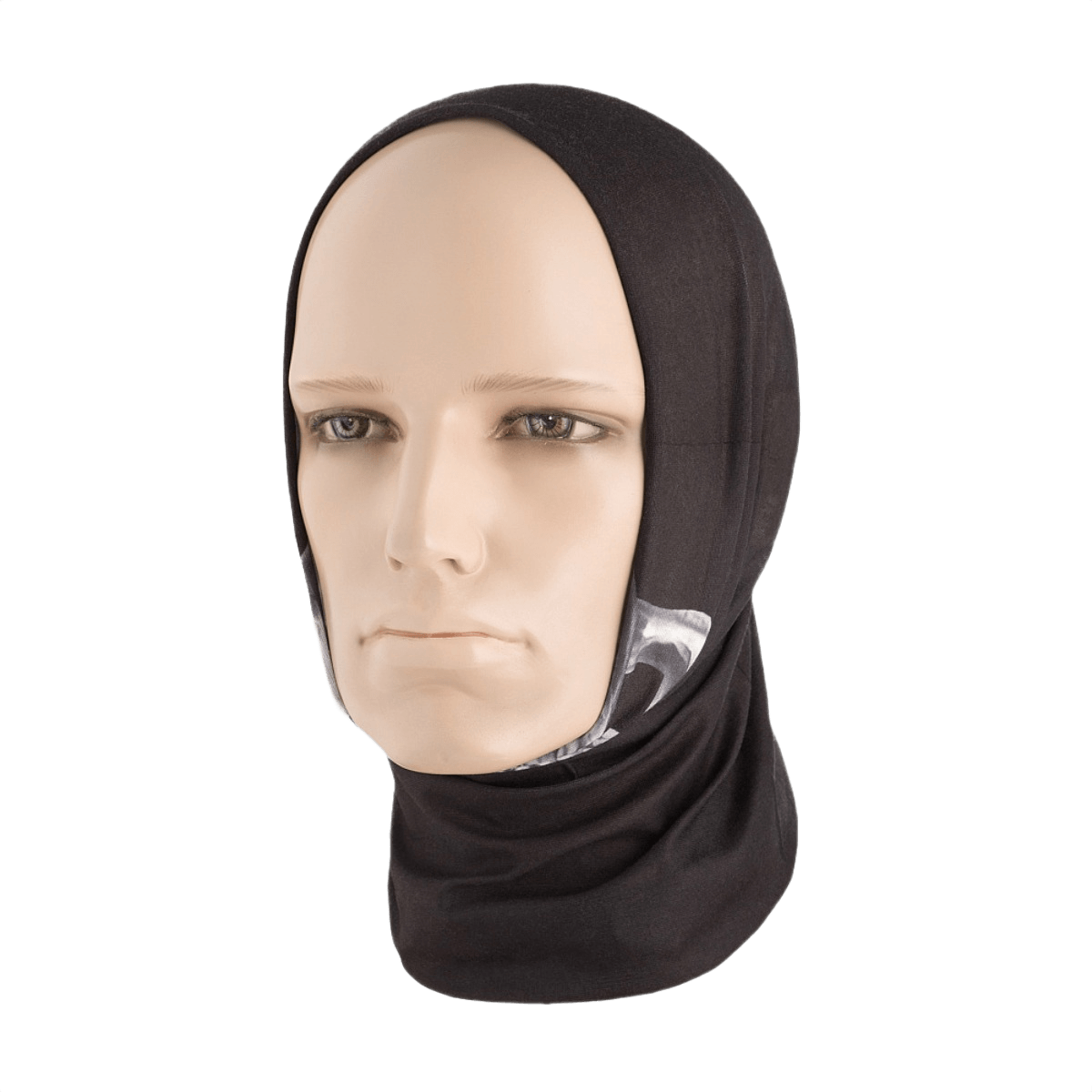 M-Tac Let Tubehalstørklæde Reaper Skull mallinukella, monikäyttöinen lisävaruste mustasta polyesteristä urheiluun ja päivittäiskäyttöön.