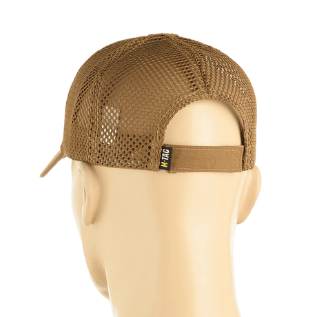 M-Tac Mesh Flex Ripstop Baseball Cap Velcro-kiinnityksen takaosa, säädettävä remmi ja mesh-paneeli.