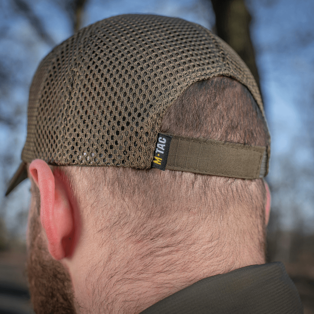 M-Tac Mesh Flex Ripstop Baseball Cap takaa, mesh-rakenne ja säädettävä Velcro-tarranauha maksimaaliseen mukavuuteen ja ilmanvaihtoon.
