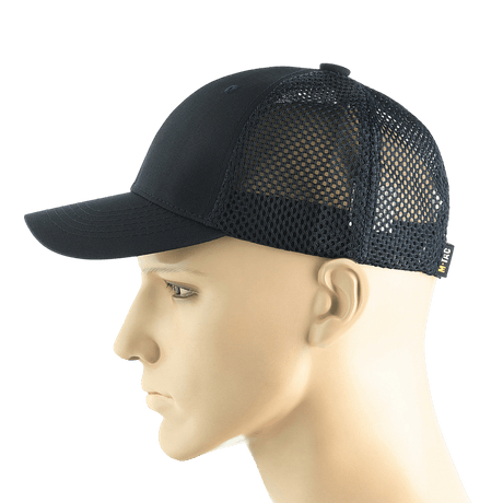 M-Tac Mesh Flex Ripstop Baseball Cap en mustana, sivuilla tuuletuspaneelit, mallipään päällä. Käytännöllinen ja kestävä ulkokäyttöön.