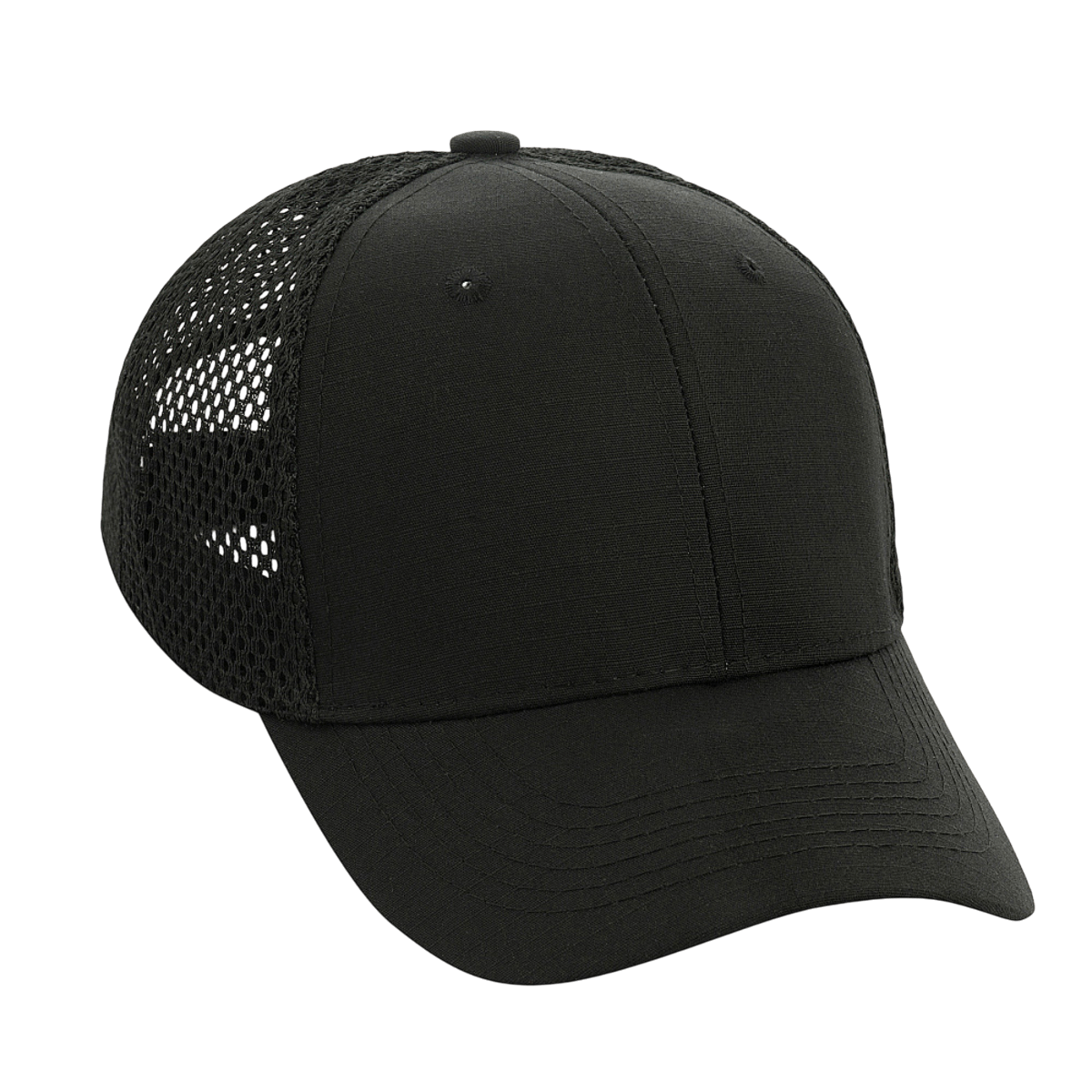 M-Tac Mesh Flex Ripstop Baseball Cap mustana mesh-paneeleilla optimoituun ilmanvaihtoon ja mukavuuteen, täydellinen ulkoiluun.