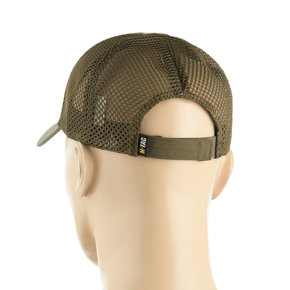 M-Tac Mesh Flex Ripstop Baseball Cap Velcro-kiinnityksellä takaa kuvattuna mesh-paneelilla ja säädettävällä remmillä.