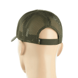 M-Tac Mesh Flex Ripstop Baseball Cap Velcro-kiinnityksellä vihreällä verkolla, takaa kuvattuna säädettävällä remmillä, suunniteltu kesään ja taktiseen käyttöön.
