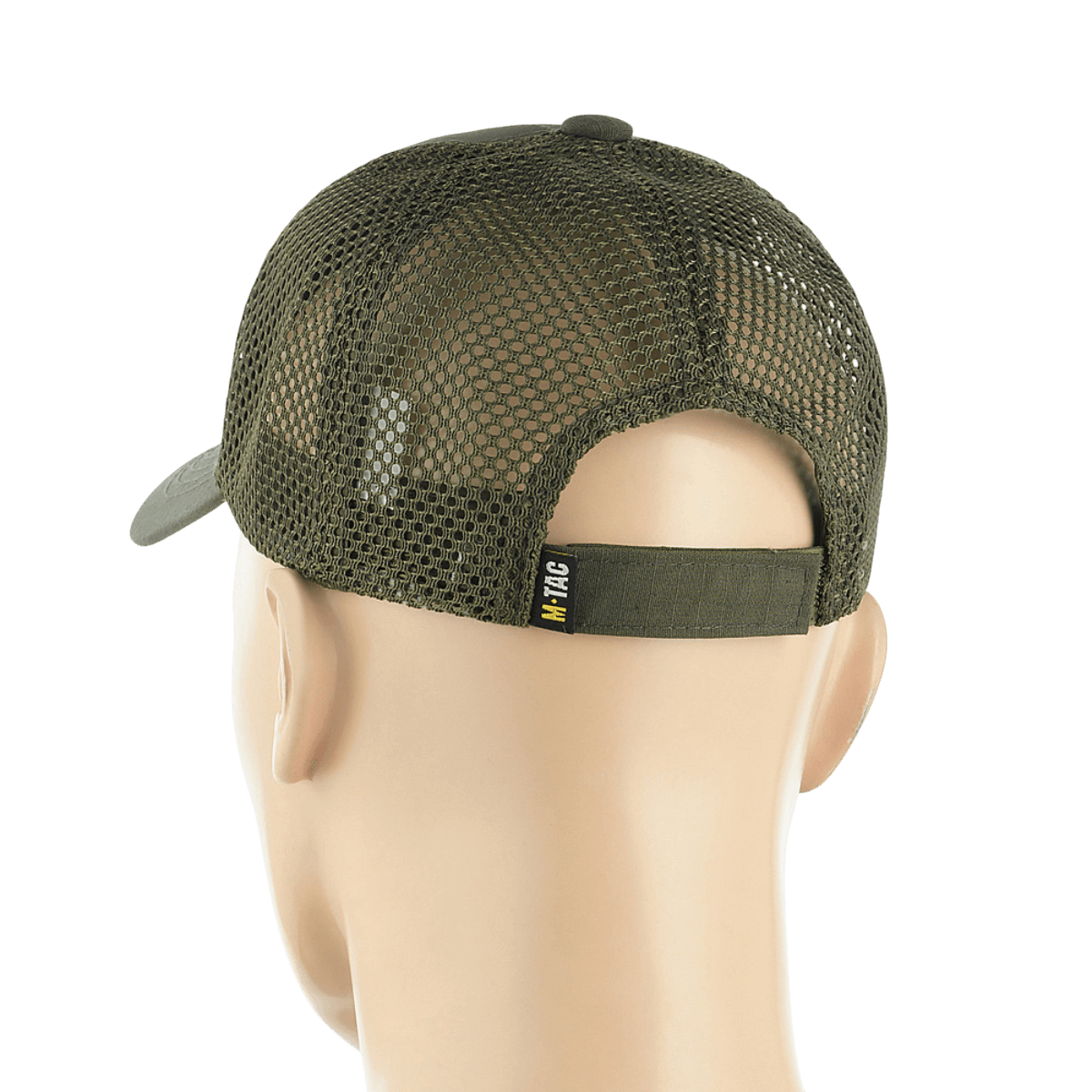 M-Tac Mesh Flex Ripstop Baseball Cap takaa, mesh-malli ja säädettävä Velcro-tarranauha optimaaliseen ilmanvaihtoon ja istuvuuteen.