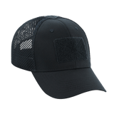 M-Tac Mesh Flex Ripstop Baseball Cap Velcro-kiinnityksellä, musta, mesh-paneelit ja säädettävä istuvuus, täydellinen kesään ja taktiseen käyttöön.