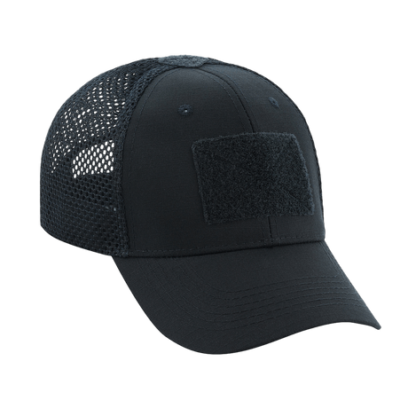 M-Tac Mesh Flex Ripstop Baseball Cap Velcro-kiinnityksellä, musta, mesh-paneelit ja säädettävä istuvuus, täydellinen kesään ja taktiseen käyttöön.