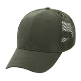 M-Tac Mesh Flex Ripstop Baseball Cap oliivinvihreänä ripstop-etuosalla ja mesh-paneeleilla, säädettävä Velcro-tarranauha, sopii ulkokäyttöön.
