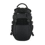 M-Tac Mission Pack -reppu mustasta nylonia, MOLLE-järjestelmällä. Sopii taktiseen käyttöön, metsästykseen ja matkailuun. Tilavuus 25l, 49x29x31 cm, 1800 g.