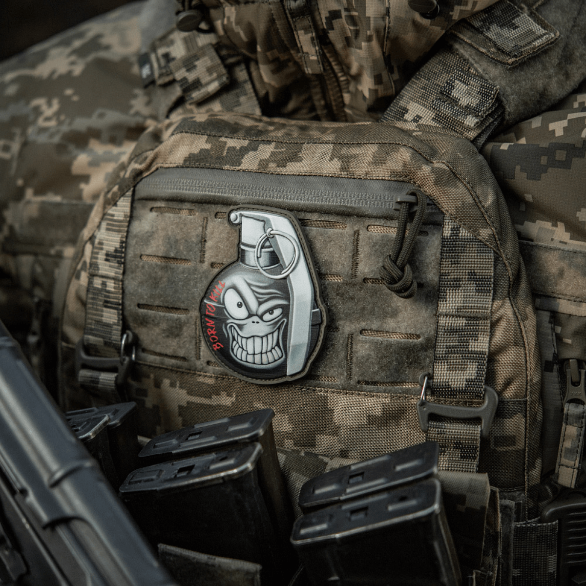 M-Tac Patch M67 Kranaatti 3D PVC taktillisessa liivissä, humoristinen malli, sotilasharrastajille, moraalimerkki, Velcro-kiinnitys, sotilasvarusteisiin