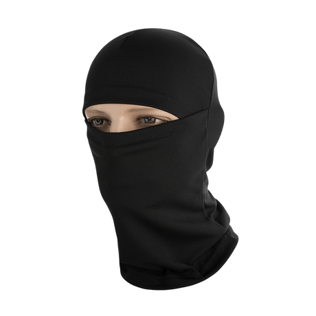 M-Tac Sweating Ninja-Balaclava, musta polyesteri, suunniteltu hengittävyyteen ja kosteudenhallintaan, sopii ulkoiluun