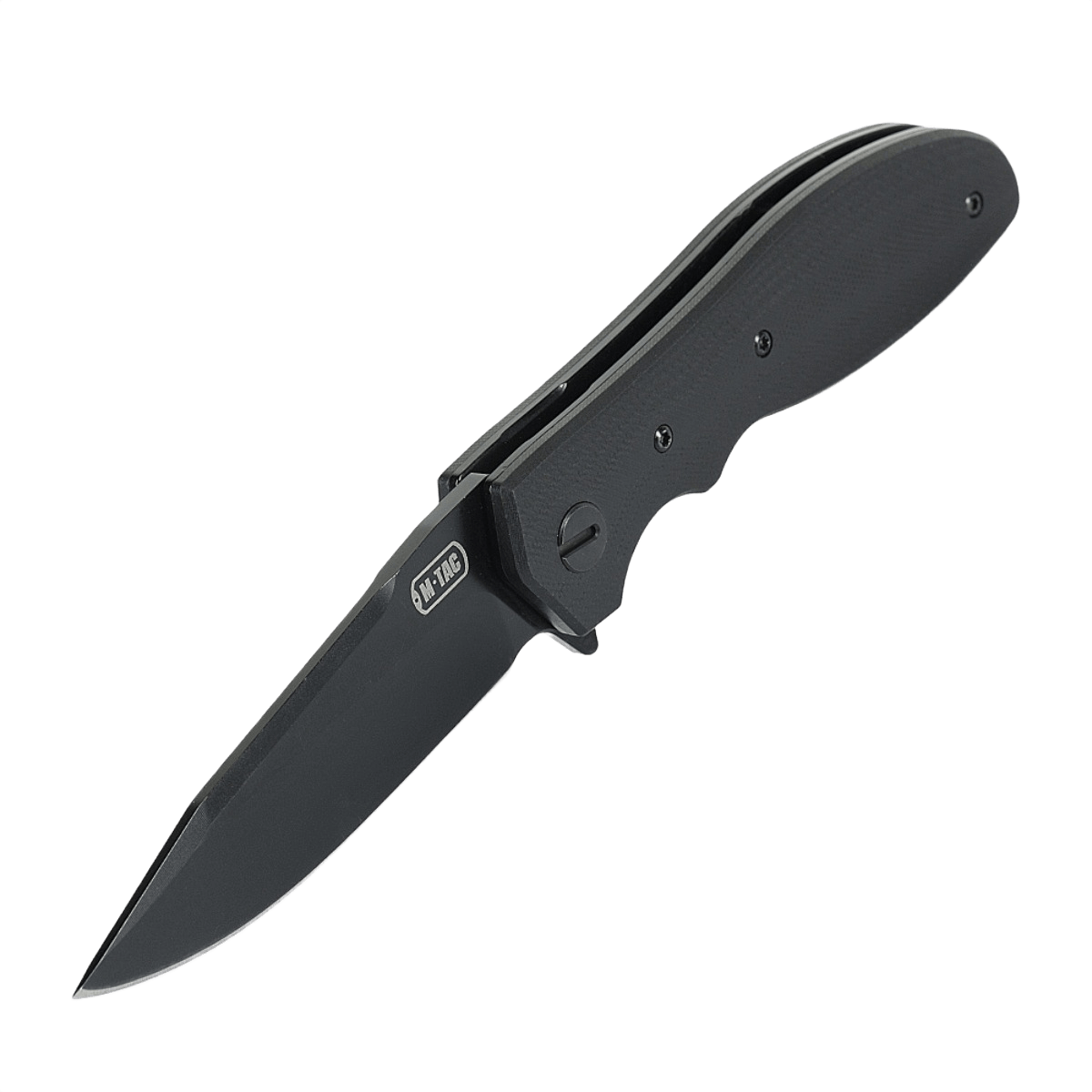 M-Tac Outdoor & Militær Type 6, taktinen taittoveitsi kromiruostumattomalla terällä ja mustilla G10-komposiittikahvoilla, sopii EDC-käyttöön.