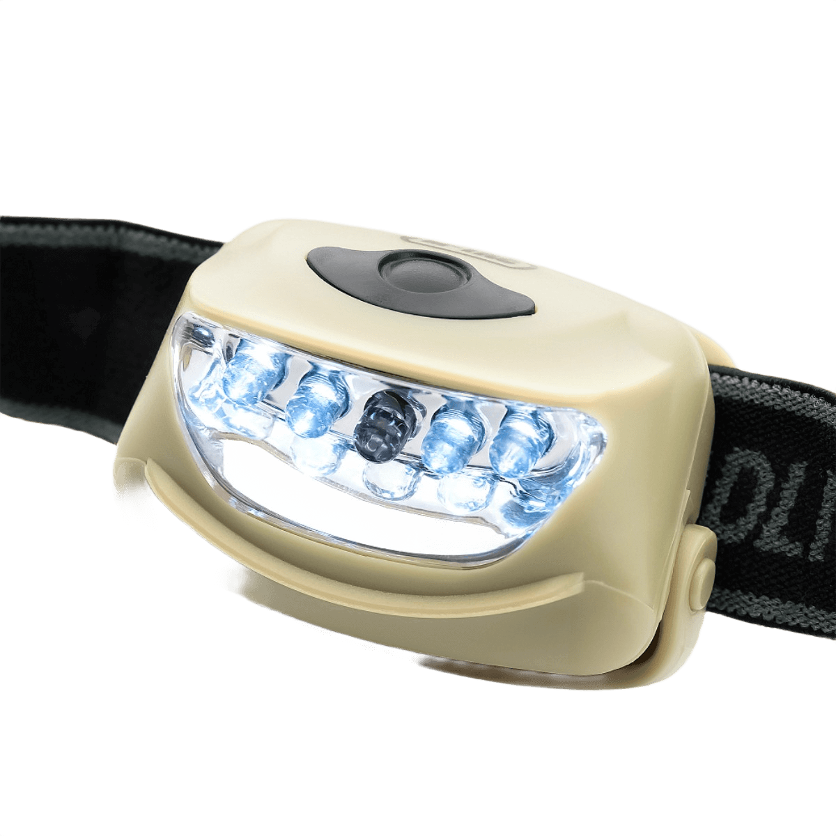 M-Tac otsalamppu 4+1 LED otsavalaisin elastisella otsanauhalla, kolme valotoimintoa, 4 valkoista ja 1 punaista LEDiä, jopa 18 lumenia.