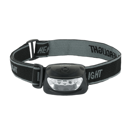 M-Tac otsalamppu 4+1 LED elastisella otsaremillä ja kolmella valoasetuksella, valmistettu muovista. Paino 33g ilman paristoja.