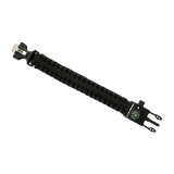 M-Tac Paracord-rannekoru sytyttimellä, kompassilla ja pillillä vaativaan ulkoiluun, musta paracord-ranneke lisätoiminnoilla.