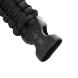 M-Tac Paracord-rannekoru mustana vahvalla lukolla, ihanteellinen selviytymiseen ja retkeilyyn