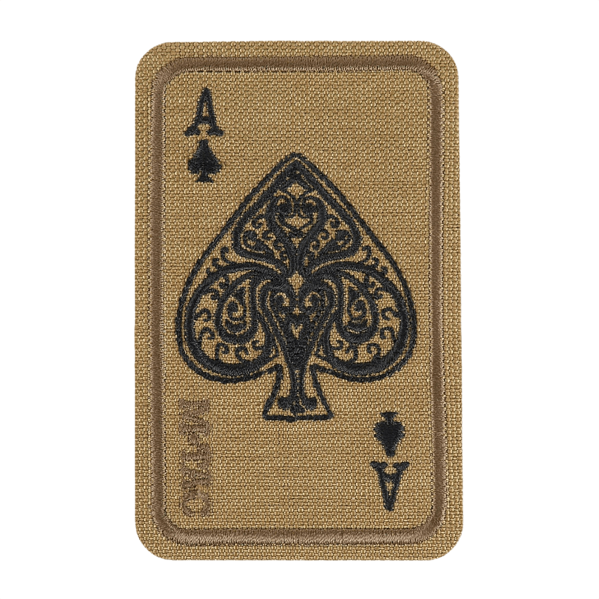M-Tac Patch Ace Of Spades (broderi) – Cordura 500D, Velcro, kirjailtu värillinen kuvio, sopii vaatteisiin tai taktiseen varustukseen.