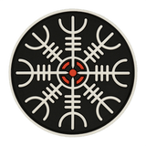 M-Tac Patch Egeshjelm 3D PVC – Helm of Terror -symboli mustana, punaisena ja valkoisena, kumia, Velcro, halkaisija 55 mm, sopii univormuun tai laukkuun.