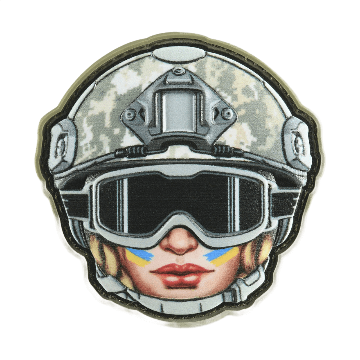 M-Tac Patch Emoji #49 PVC-morale-tarra kypäräkuviolla ja 3D-efektillä, Velcro-kiinnitys, ihanteellinen vaatteisiin ja varusteisiin, hauska taktinen malli.
